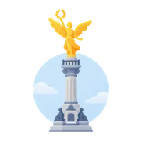 Ilustración del Ángel de la Independencia en la Ciudad de México